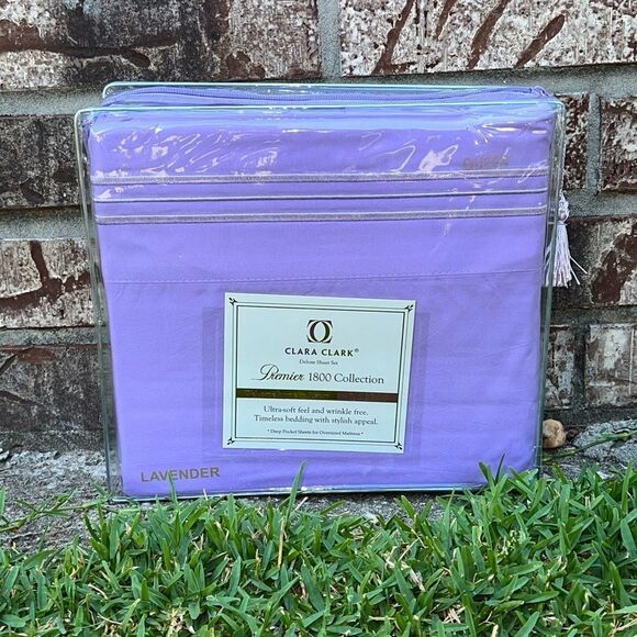 1800 Thread Count: LAVENDER Color, Deep Pockets, Premier 4 Piece Bed Sheet Set - Picture 1 of 2